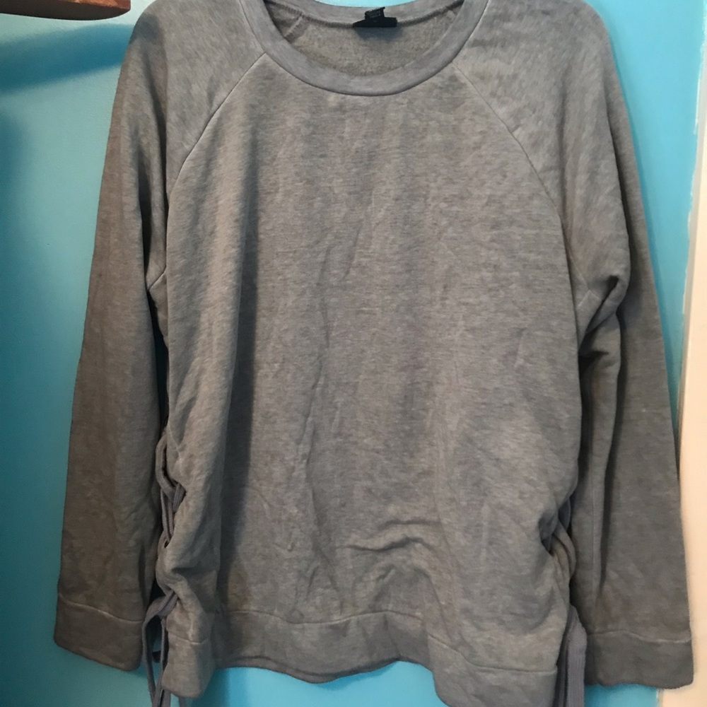 ⭐️a.n.a XL grey sweatshirt with tie up design on each side!